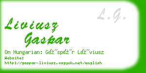 liviusz gaspar business card